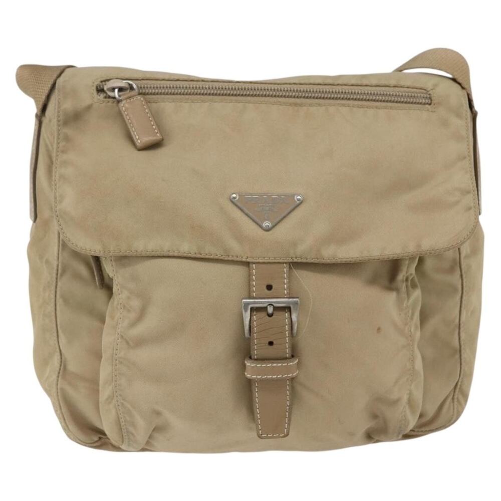 Prada Nylon Shoulder Bag Beige